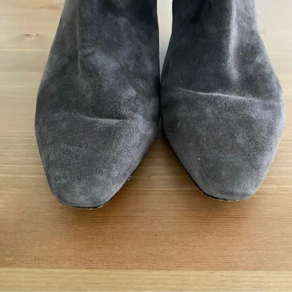 Donald Pliner Jae Women's Boots Sz 8.5 Gray Leather Side Zip Wedge Bootie Shoes - Picture 5 of 13